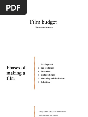 Film Budget Science and art