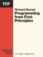 Programming From First Principles (Prentice-Hall International Series in Computer Science) (Richard Bornat)