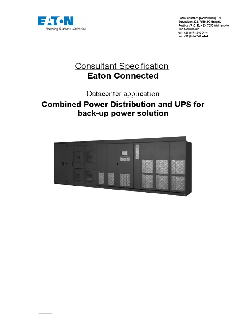 Consultant Specification Power XpertEaton Connected2018 Rev 1 PDF
