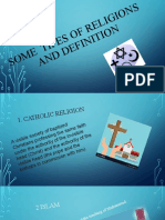 Some Tipes of Religions and Definition