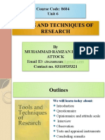 Tools and Techniques of Research: Course Code: 8604 Unit 6