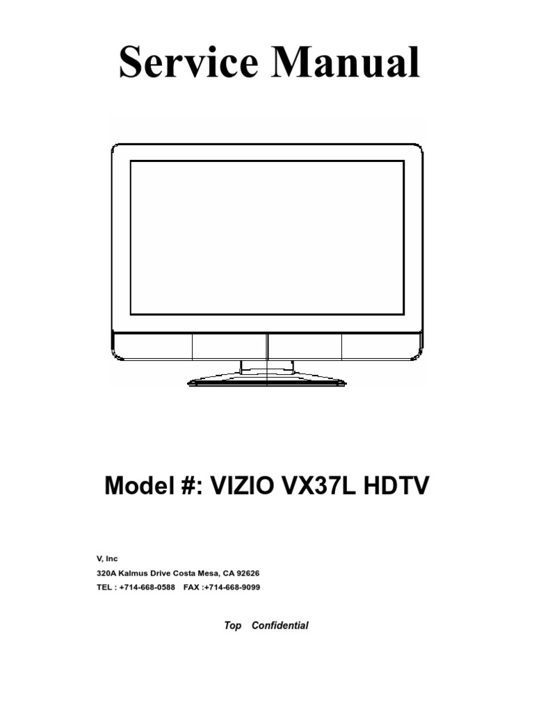 Vizio Vx37l Hdtv Service Manual | Hdmi | Video