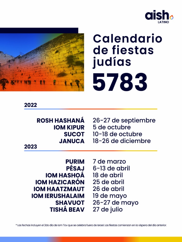Calendario Judio 2022 2023 PDF