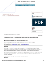 Liderazgo, Clima y Satisfacción Laboral en Las Organizaciones