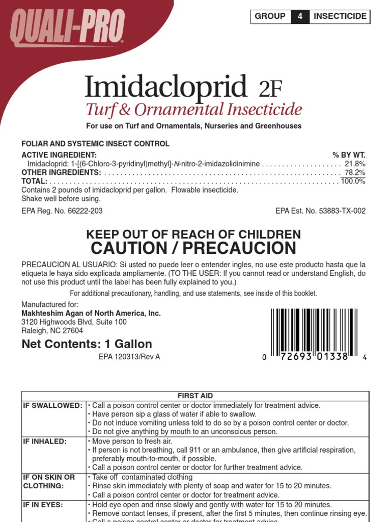 Imidacloprid2FT&O Label | PDF | Pollinators | Pesticide