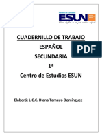 Cuadernillo de Trabajo Español 1° Sec 2020-2021