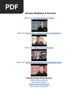 [MAKE A COPY] Wonsulting Resume Template + Resources