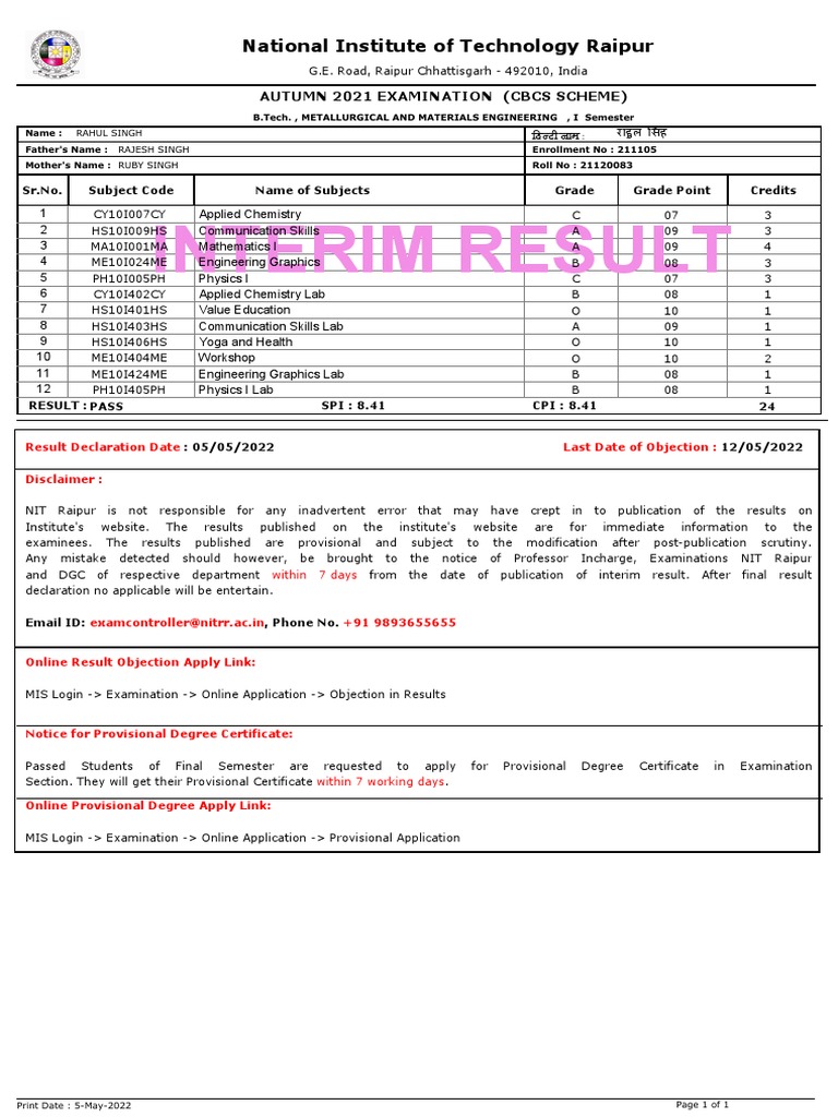 Commonreport For CBCS | PDF