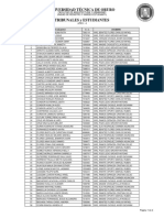 Universidad Técnica de Oruro: Nro. Estudiante C.I. Docente