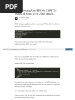 Brute Forcing User IDS Via CSRF To Delete All Users With CSRF Attack