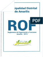 Reglamento de Organización y Funciones de la Municipalidad Distrital de Amarilis 2019