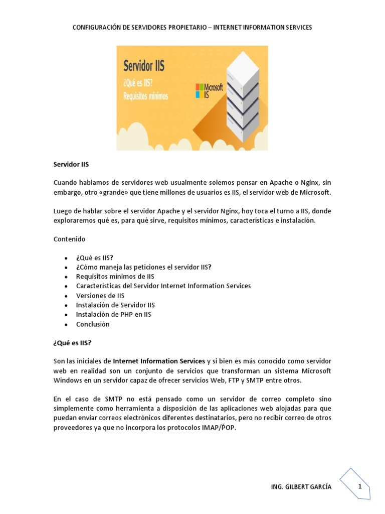 Guía Completa sobre Servidor IIS | PDF | Servicios de Información de ...