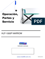 HLP-1000P NARROW Operation, Maintenance and Parts Manual - Spanish