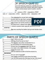 Lesson 1 Parts of Speech Quiz