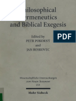 Philosophical Hermeneutics and Biblical Exegesis (Pokorný, Petr Roskovec, Jan)