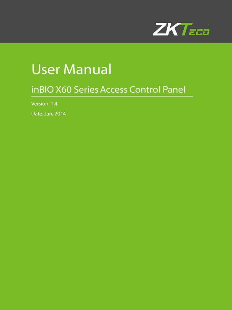 InBio Series User Manual V1.4 | PDF