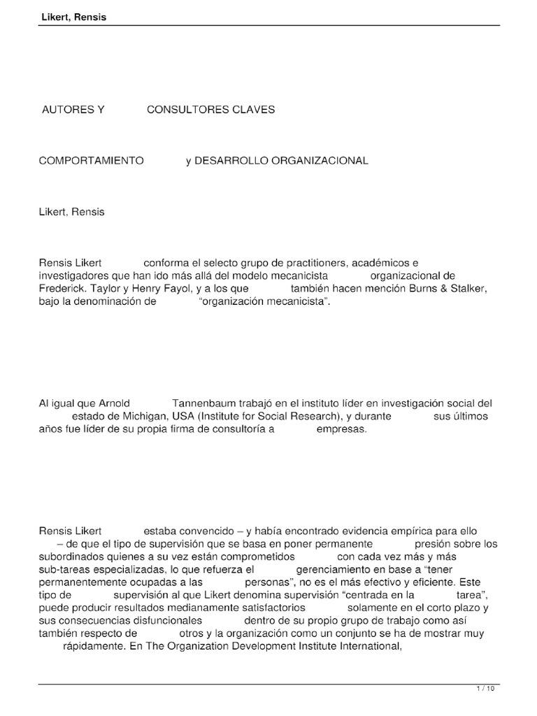 Likert, Rensis. Likert, Rensis PDF PDF