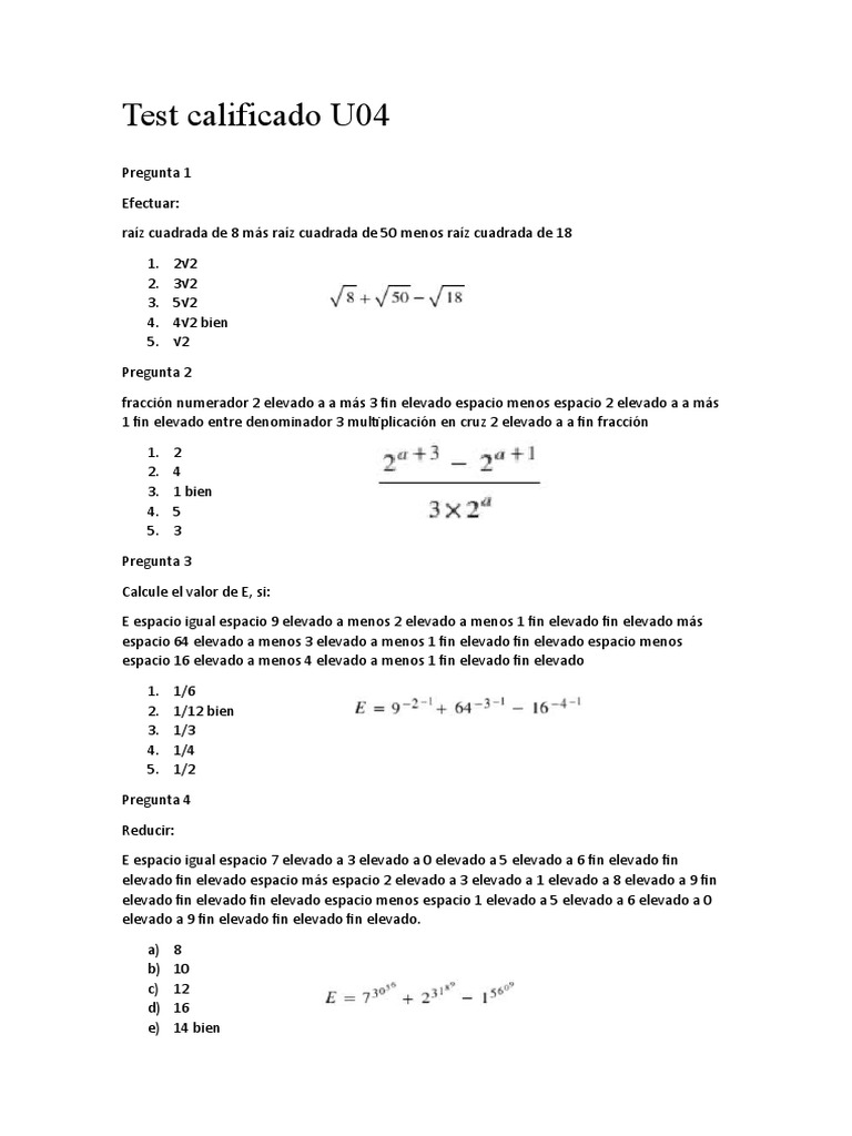 2 Elevado A La 7 Test Calificado U04 | PDF | Soporte | Lexicología