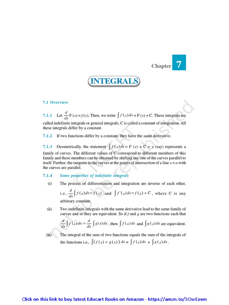 Fundamental Concepts and Techniques of Indefinite Integration | PDF ...