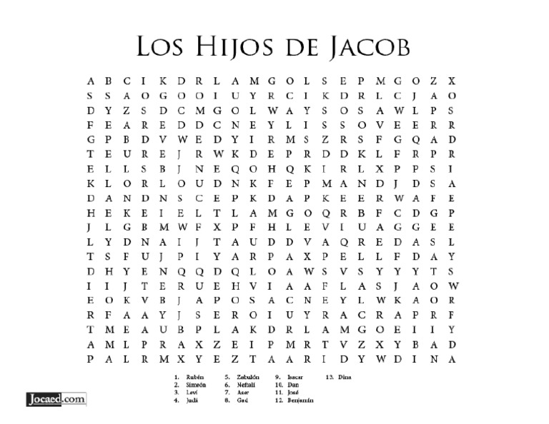 Los Hijos de Jacob Sopa de Letras | PDF