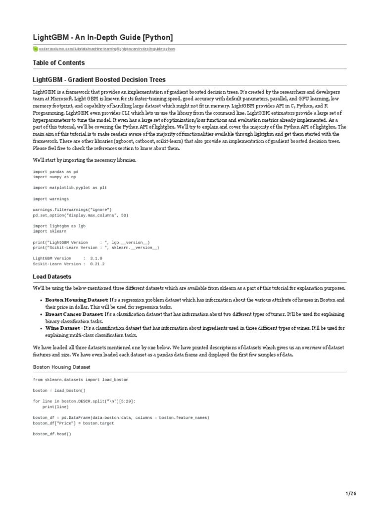 LightGBM - An In-Depth Guide Python | PDF | Statistical Classification ...