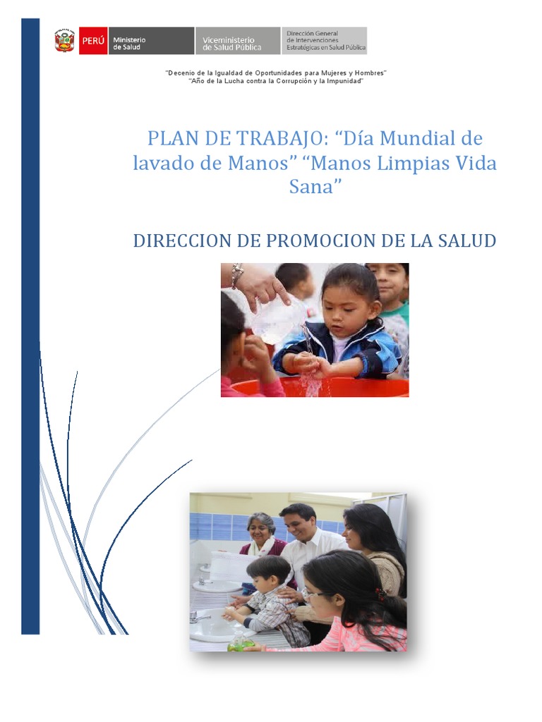 Plan de Trabajo: Lavado de Manos 2023 | PDF | Lavado de manos ...
