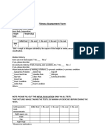 Fitness Assessment Form