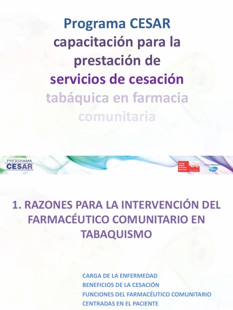 Programa Cesar Deshabituacion Tabaquica | PDF | Nicotina | Dejar de fumar