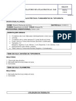 Relatório de aulas práticas de topografia