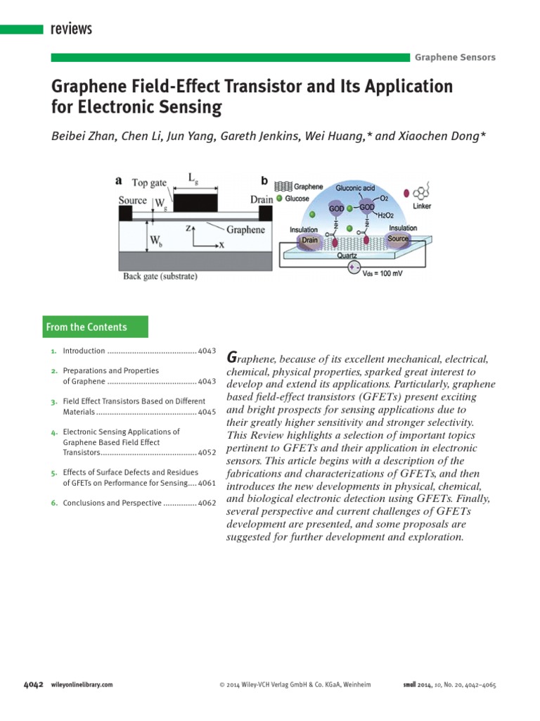 Graphene Field Effect Transistor and Its Application For Electronic