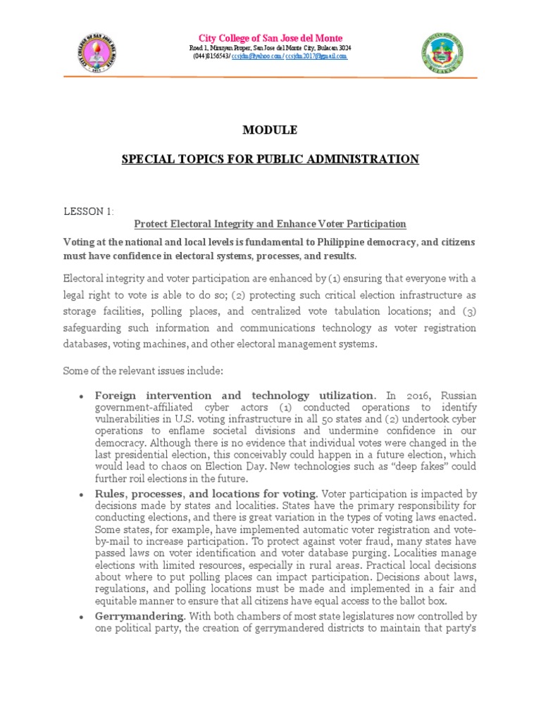 Enhancing Electoral Integrity in the Philippines | PDF | Elections ...