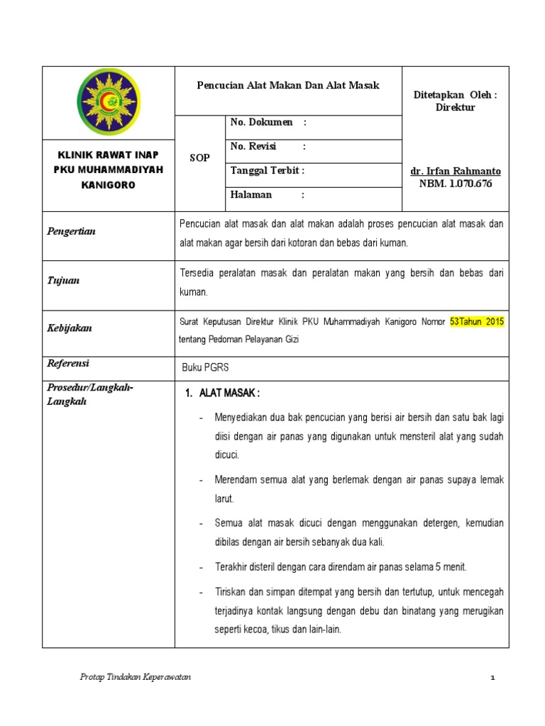 Pencucian Alat Makan Dan Alat Masak | PDF