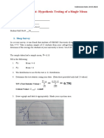 Assignment Hypothesis Testing of A Single Mean