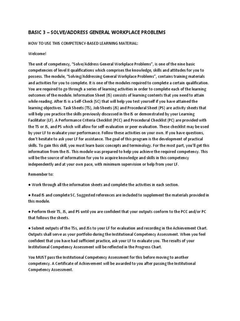 Solving Routine Workplace Problems | PDF | Thought | Critical Thinking