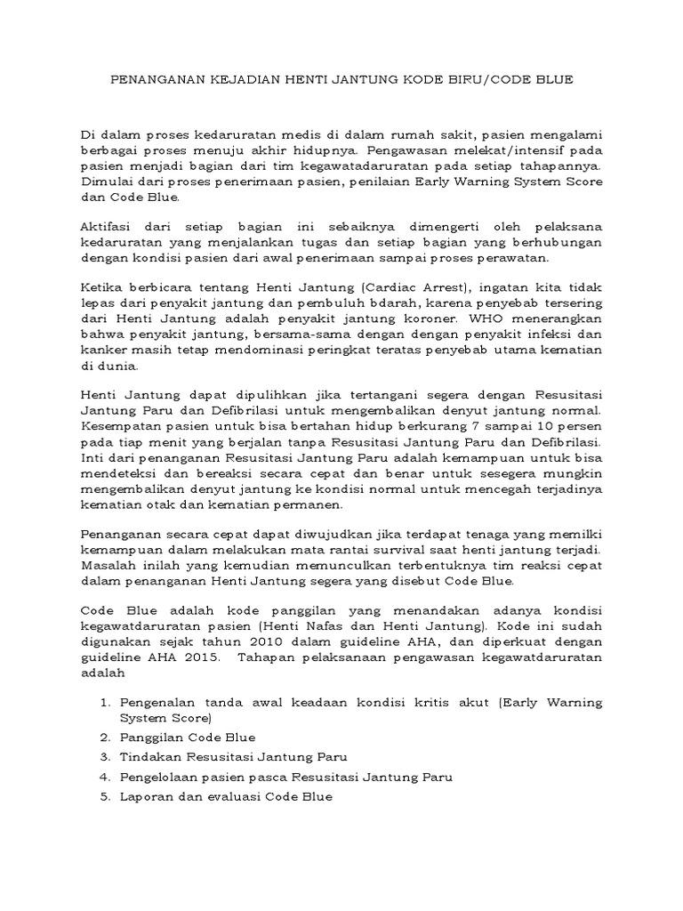 Code Blue Penanganan Pdf