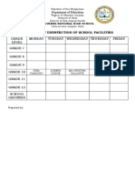 Schedule of Disinfection