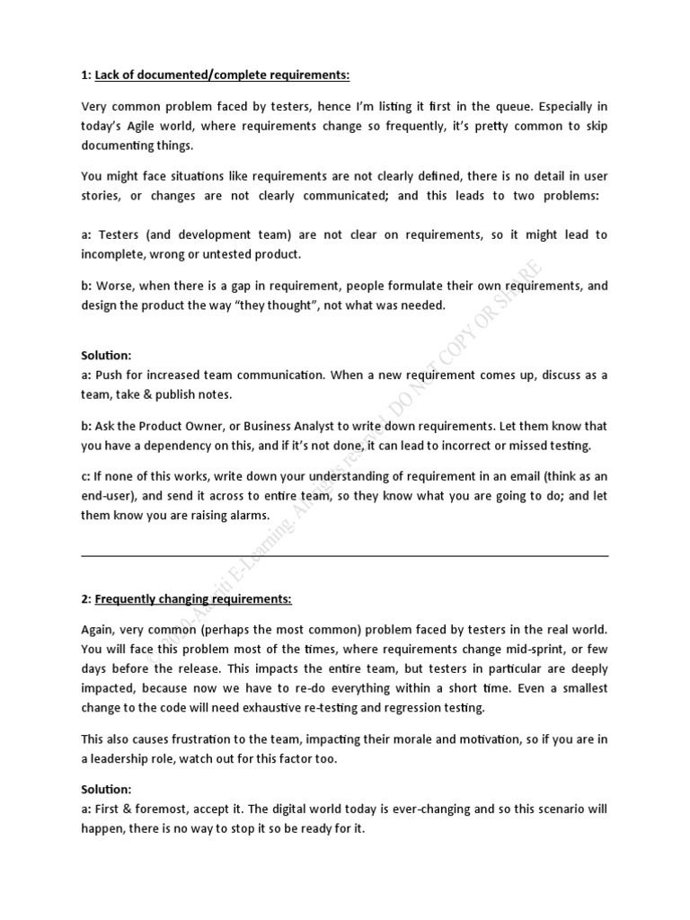 Common Testing Challenges and Solutions | PDF | Software Testing ...