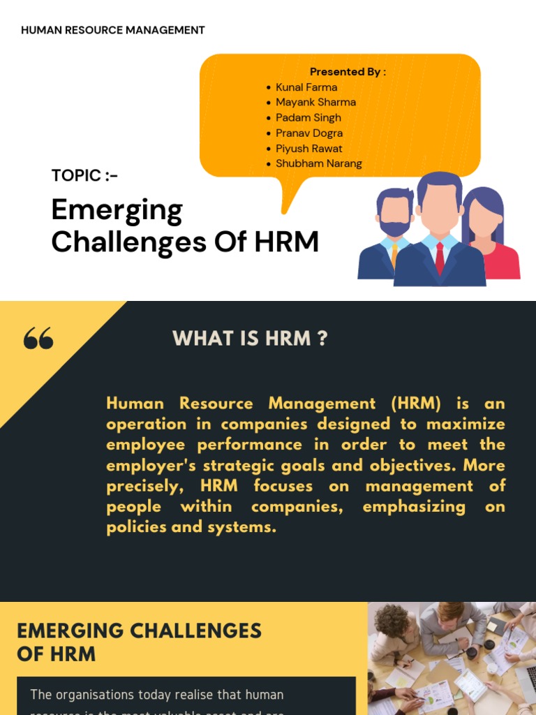 Emerging Challenges of HRM | PDF | Human Resource Management | Employment