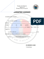 Quarantine Clearance New