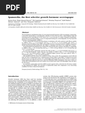 Ipamorelin: A Selective GH Secretagogue | PDF | Growth Hormone