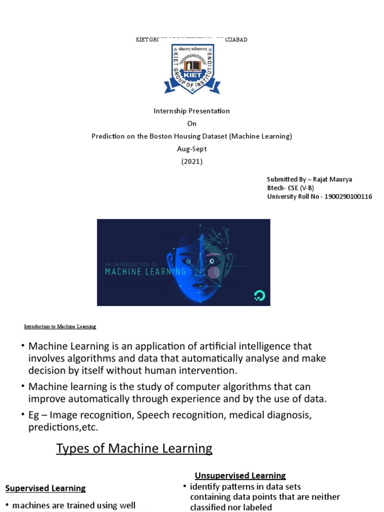 Machine Learning Presentation | PDF | Mean Squared Error | Machine Learning