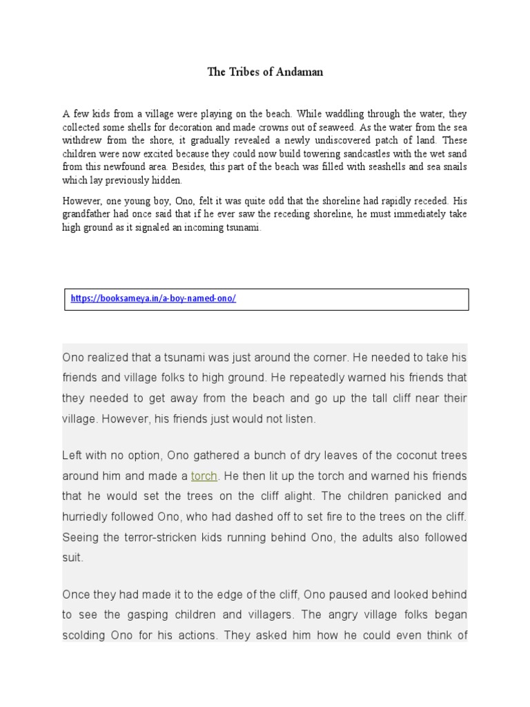 The Boy Who Saved His Village From Tsunami | PDF