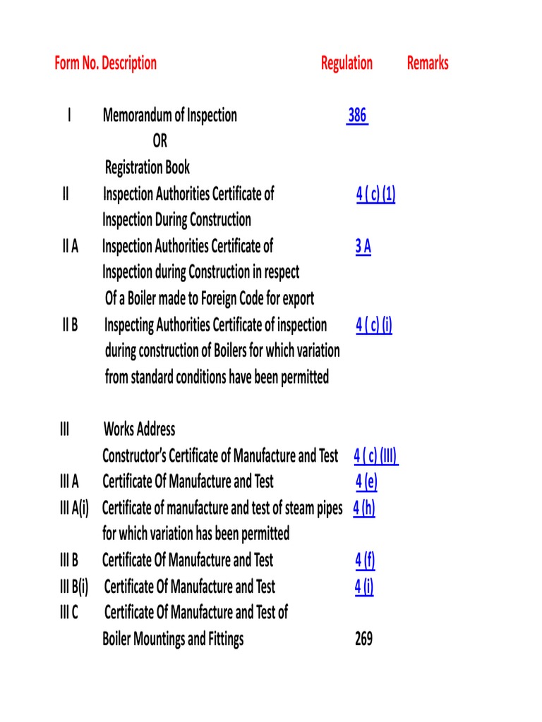 IBR Forms PDF Pipe (Fluid Conveyance) Boiler