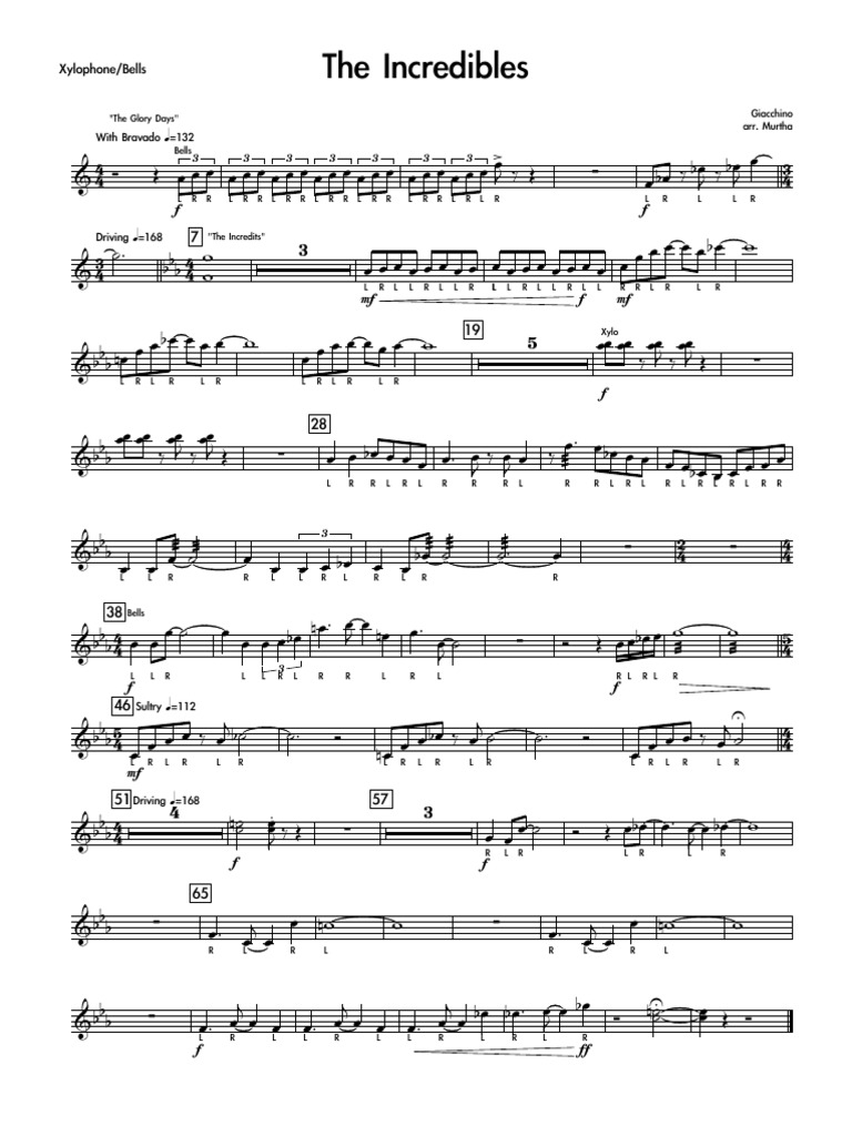 The Incredibles By Michael Giacchino Arr Paul Murtha Percussion Pdf