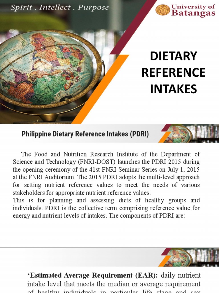 Philippine Dietary Reference Intakes 2015 | PDF | Nutrients | Nutrition