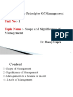 Principles of Management Scope and Significance