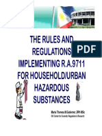 The Rules and Regulations Implementing R.A.9711 For Household/Urban Hazardous Substances