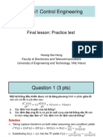 ELT3051 Control Engineering: Final Lesson: Practice Test