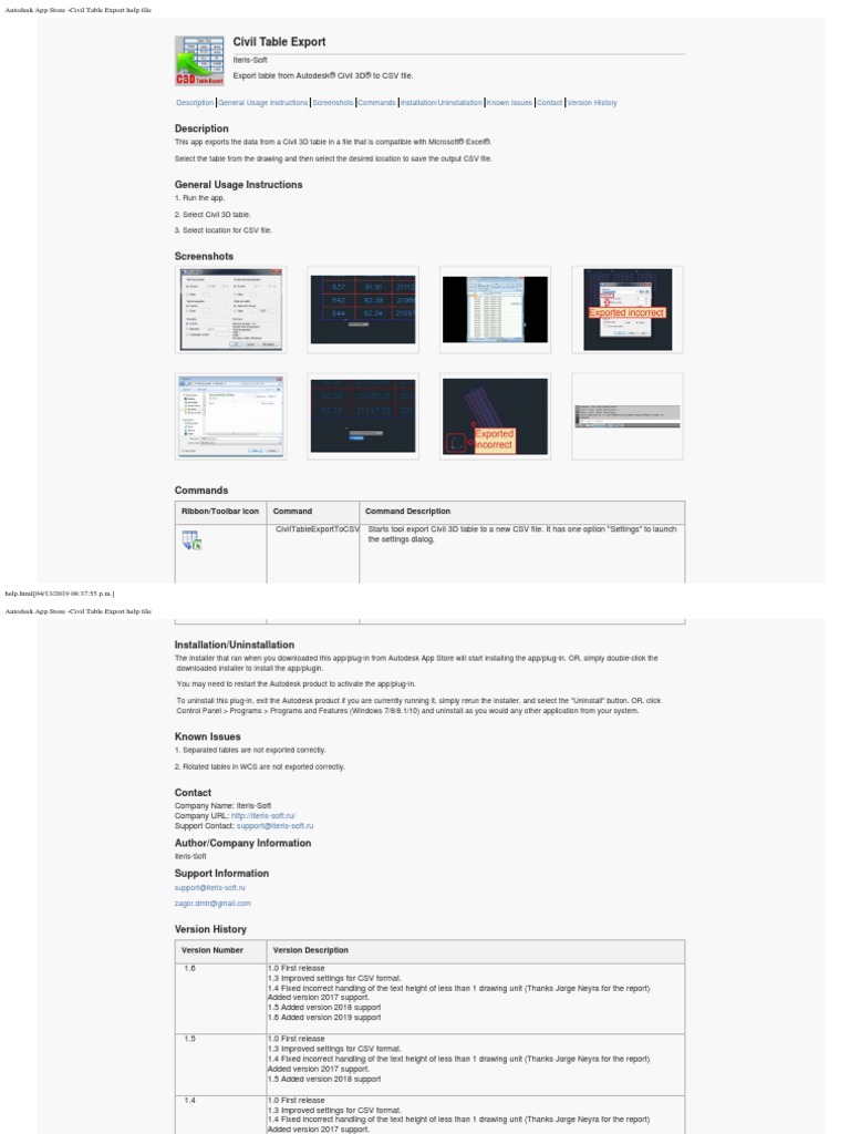 Autodesk App Store - Civil Table Export Help File | PDF | Mobile App ...