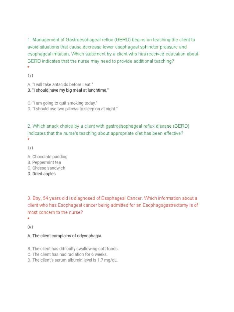 Recall Exam NP 4 PDF Gastroesophageal Reflux Disease Hemodialysis